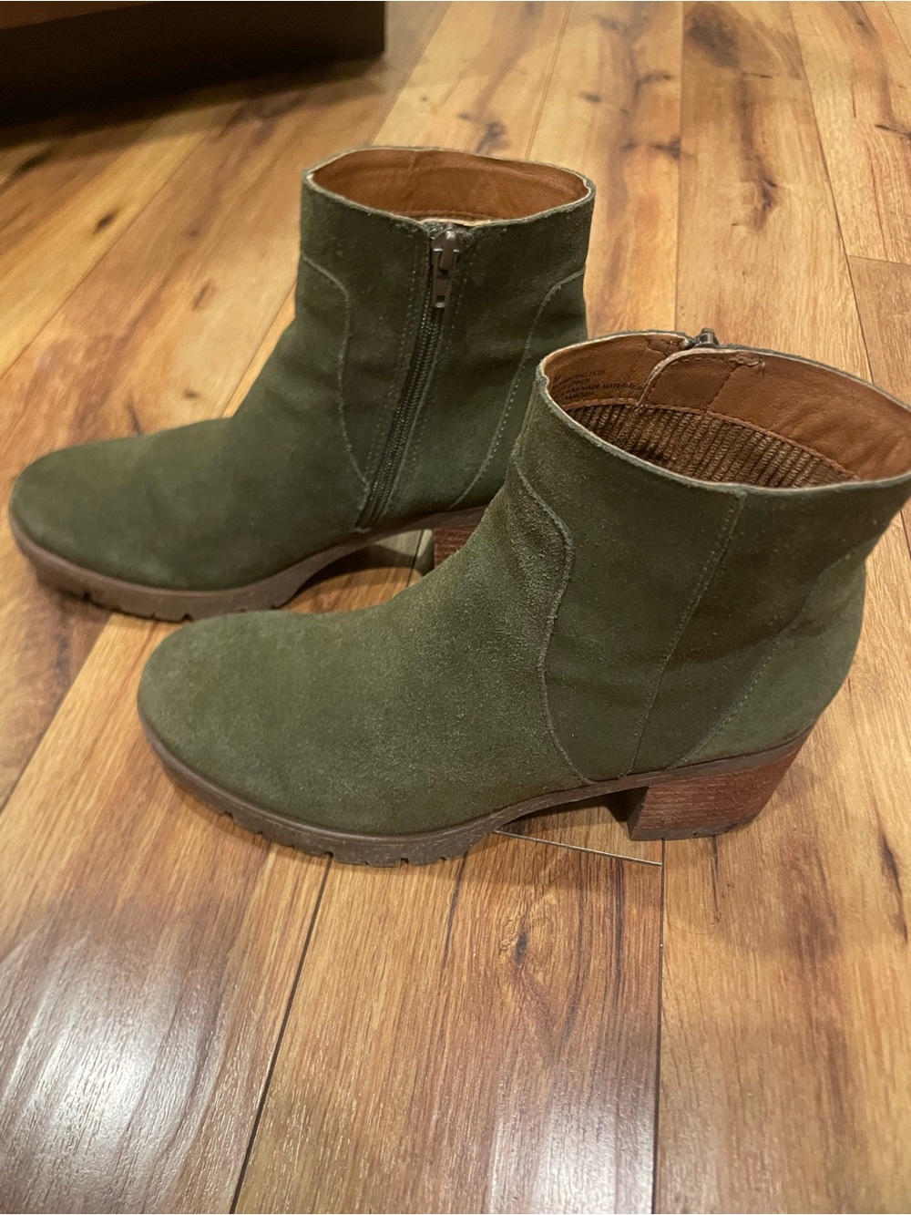 Kork-Ease Esmeralda Suede Booties with Brown Corduroy Lining